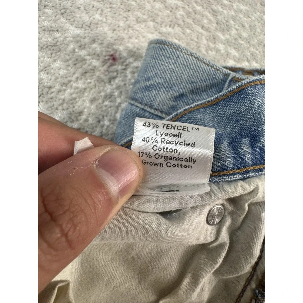 Reformation Jeans Womens‎ 26 Blue Zoe High Rise Loose Ripped Distressed Montauk
